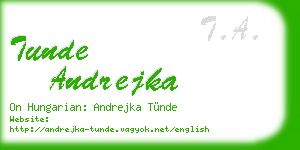 tunde andrejka business card